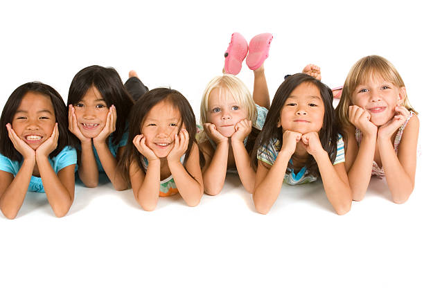 istock Group of little girls 176076152