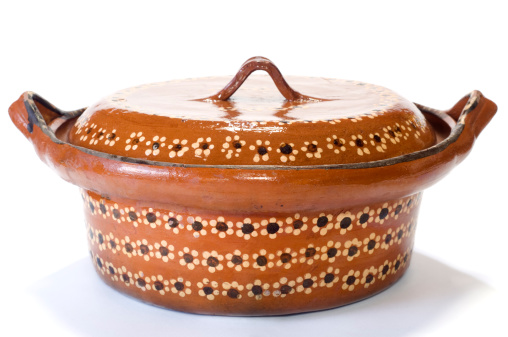 Earthenware traditional cooking pot from Mexico