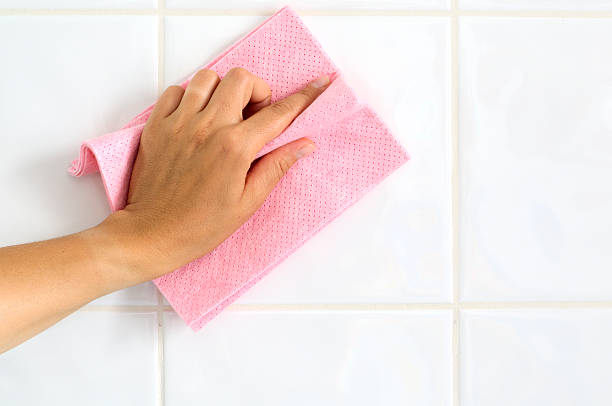 istock A person cleaning the surface of a kitchen countertop  176076600
