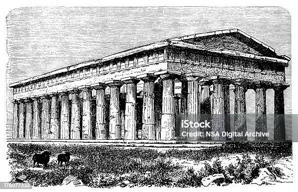 Temple Of 해왕성 앤틱형 아키텍처 일러스트 고대 그리스 양식에 대한 스톡 벡터 아트 및 기타 이미지 - 고대 그리스 양식, 그리스, 그리스 문화
