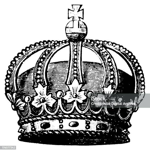 Crown Antique Design Illustrations Stock Illustration - Download Image Now - Crown - Headwear, Painting - Art Product, 19th Century