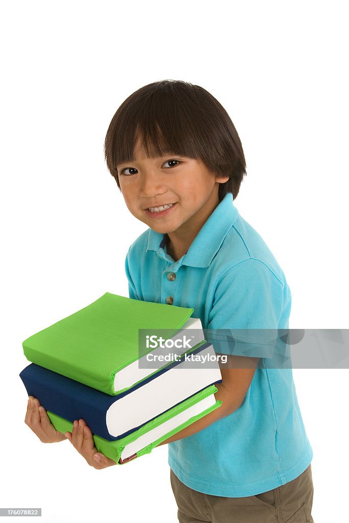 Junge hält Schule Bücher - Lizenzfrei 4-5 Jahre Stock-Foto