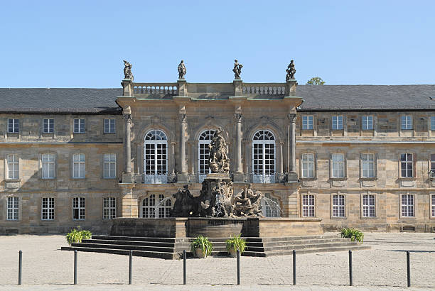 castle Neues Schloss Bayreuth "This castle in Bayreuth, Franconia, Bavaria, Germany, is named Neues Schloss. You see a fountain in front of it." bayreuth stock pictures, royalty-free photos & images