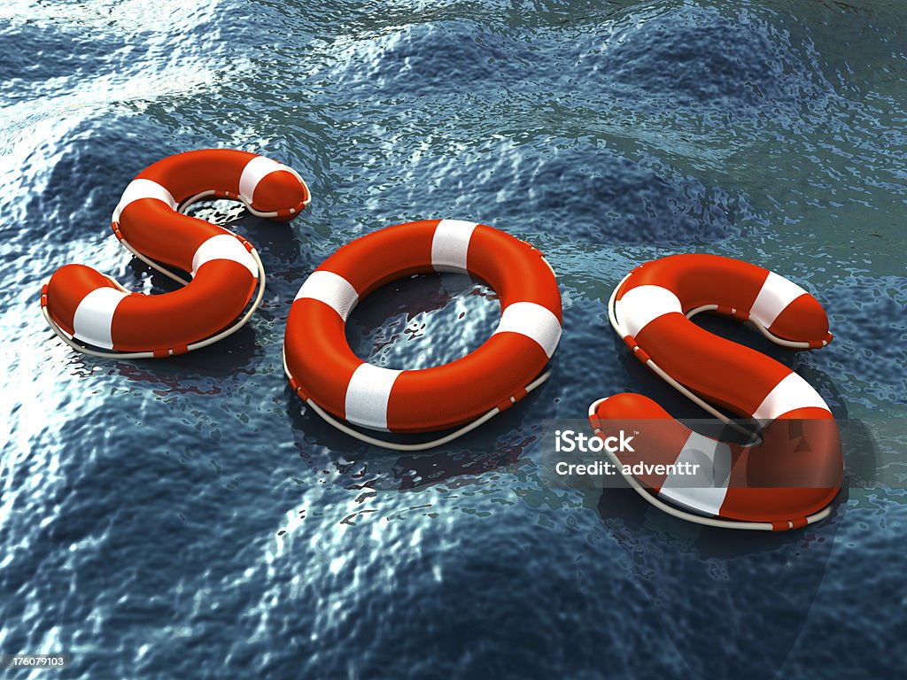 Lifebuoy des lettres formant SOS mot - Photo de Assistance libre de droits