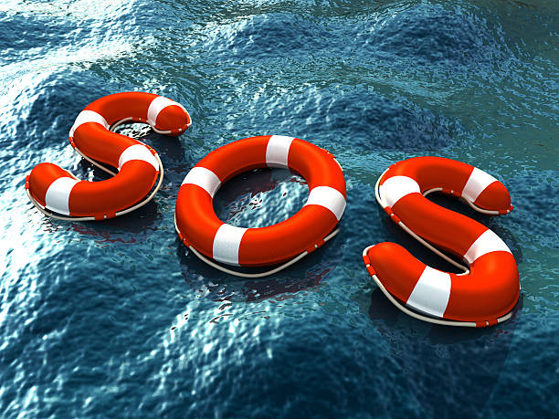 istock Lifebuoy letters forming SOS word 176079103