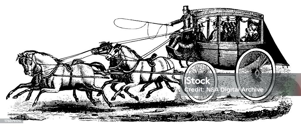 Stagecoach Transport Illustrationen/Antik - Lizenzfrei Postkutsche Stock-Illustration