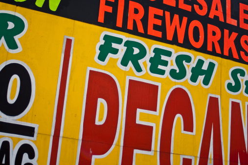 Colorful sign for one of the hundreds of fresh fruit stands that once dotted the Florida highways.