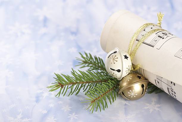 크리스마스 및 음악 - bell jingle christmas music 뉴스 사진 이미지