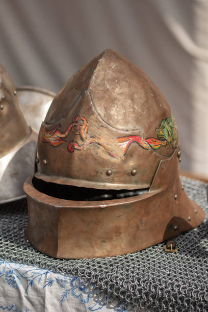 istock Iron Silver Full Face Medieval Helmet 1760798265