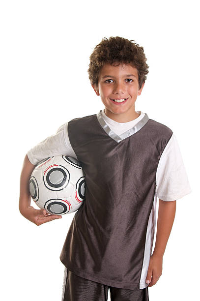 istock Happy Ten Year Old Boy with Soccer Ball 176079880