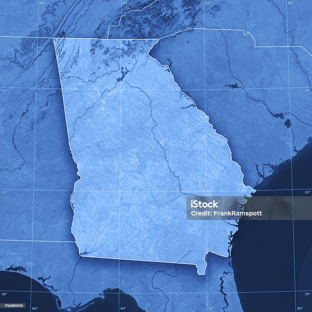 Georgia Topographic mapa - Foto de stock de Geórgia - Sul dos Estados Unidos royalty-free