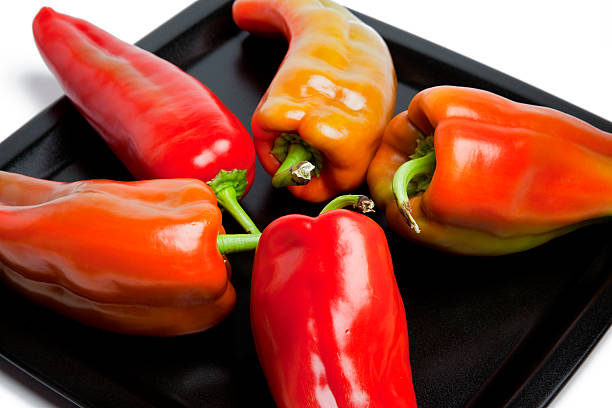 Five Sweet Italian Peppers stock photo