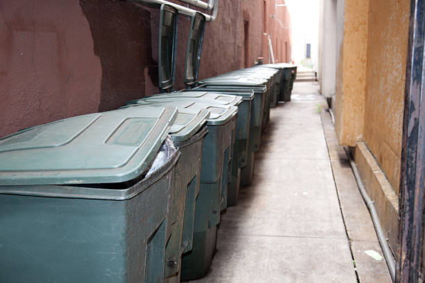 istock City Alley Garbage Cans 176080395
