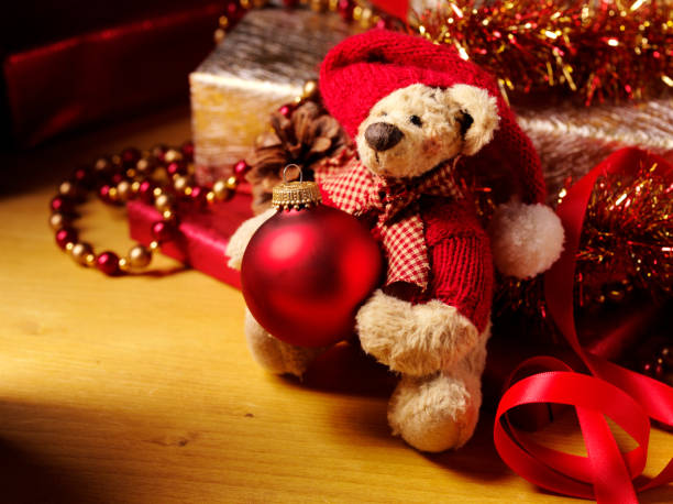 istock Christmas Teddy Bear and Decorations 176081074