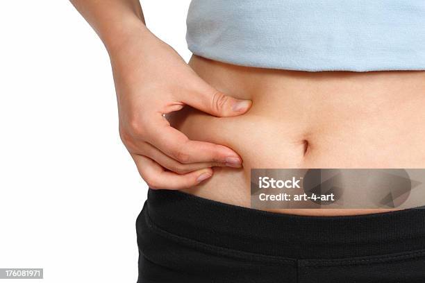 Kobieta Ściskając Tłuszczu - zdjęcia stockowe i więcej obrazów Brzuch - Brzuch, Brzuch człowieka, Ciało ludzkie