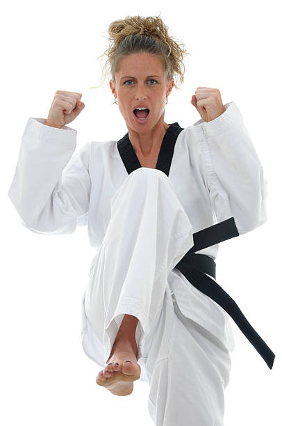 szkolenie z tae kwon robią spirit - martial arts women tae kwon do black belt zdjęcia i obrazy z banku zdjęć