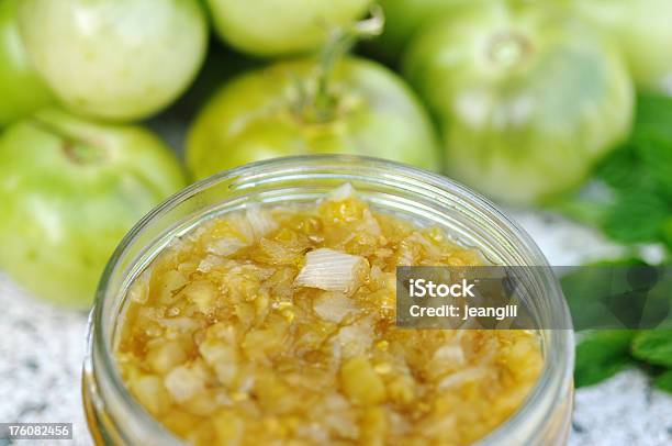 Photo libre de droit de Chutney De Tomate Verte banque d'images et plus d'images libres de droit de Chutney - Chutney, Couleur verte, Achards