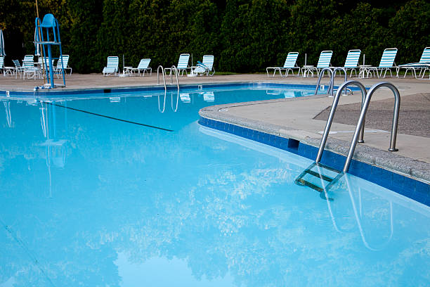 istock Swimming Pool and Deck Chairs, No People 176082618
