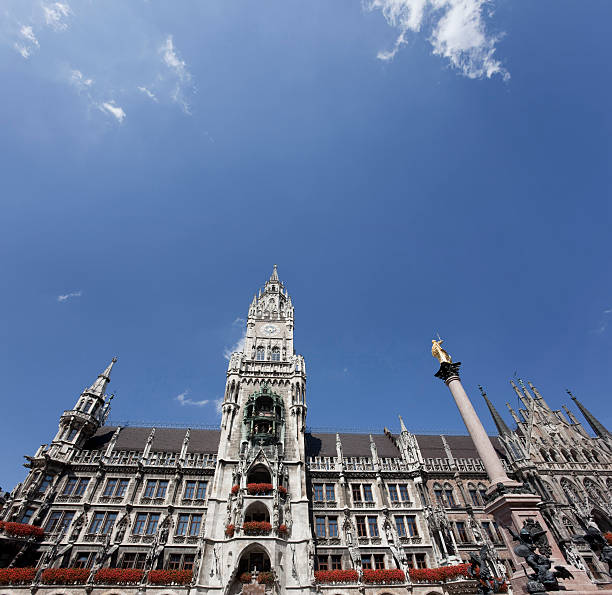 istock Blue sky over city hall in Munich Germany 176082690