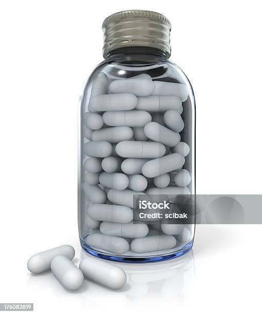 Bottle Of Pills V3 Stock Photo - Download Image Now - Pill Bottle, Transparent, Blank