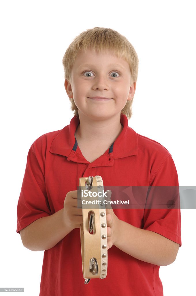 Kleiner Junge mit Tamburin - Lizenzfrei Farbbild Stock-Foto