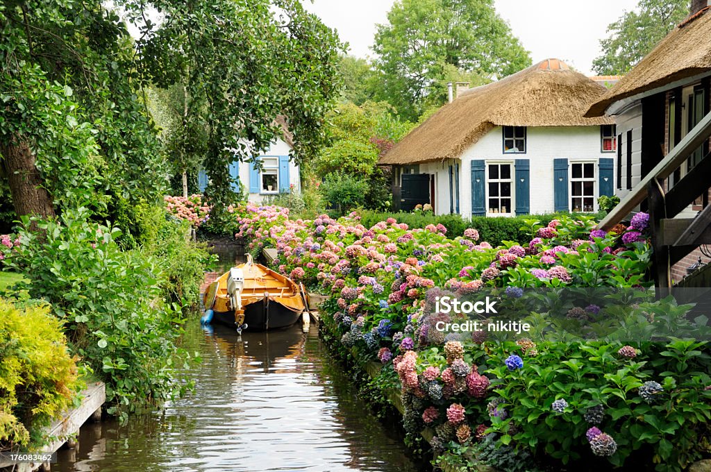 Histórico de casas Holandesas - Royalty-free Giethoorn Foto de stock