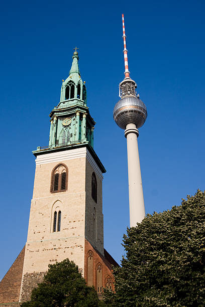istock Marienkirche and Fernsehturm (TV tower) 176083704