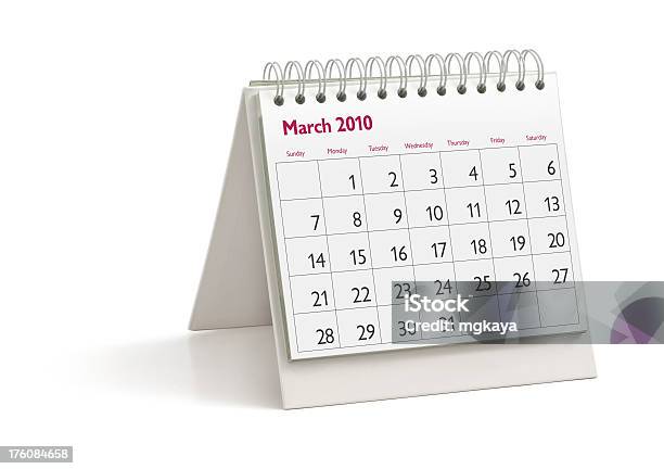 Desktop Calendar March 2010 Stock Photo - Download Image Now - 2010, Calendar, Calendar Date