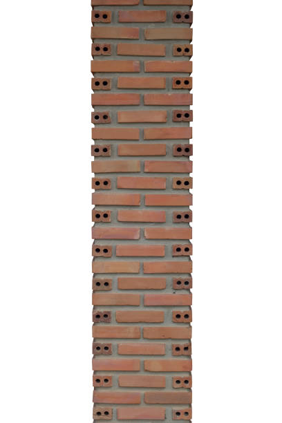 istock Decoration of pillar external with red brick in construction site isolated on white background included clipping path. 1760851632