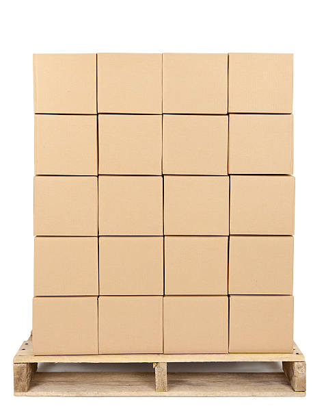 Shipping Pallet With Boxes stock photo