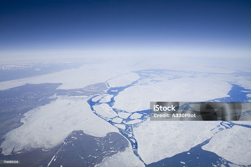 Global Warming Melting ice pack in the polar region. Climate Change Stock Photo