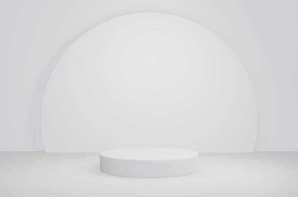istock empty white podium.3D display podium on white background.Stand Minimal mockup for presentation.Abstract white background concept.Geometric platform show cosmetic product.Stage showcase.3D render 1760858076