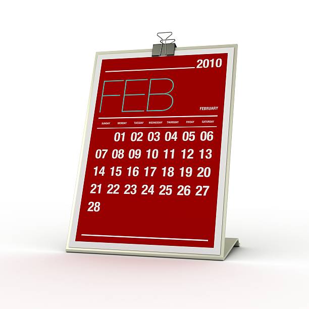 Calendar - February 2010 red calendar design colour in the title that symbolizes the months temperatureSimilar images in this style calendar february 2010 stock pictures, royalty-free photos & images