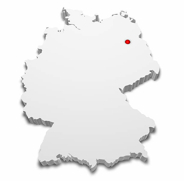 istock 3D Map of Germany with Capital City Marked. 176086786