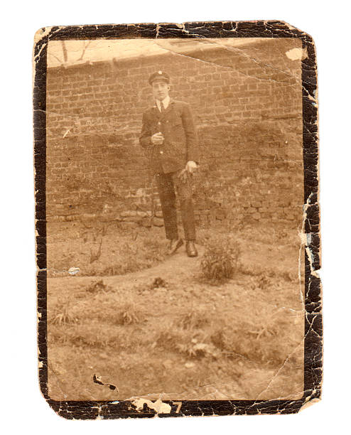 istock Faded Damaged Old Vintage Photograph 176087425