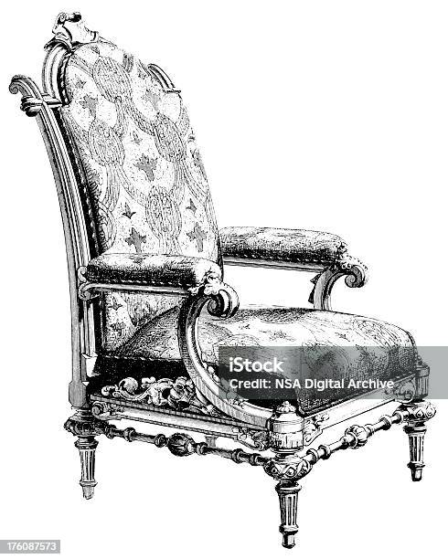 Ilustración de De Diseño Antiguo Sillón Ilustraciones y más Vectores Libres de Derechos de Silla - Silla, Grabado - Objeto fabricado, Grabado - Técnica de ilustración