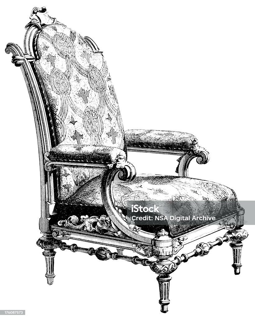 Кресло/античный дизайн иллюстрации - Стоковые иллюстрации Стулья роялти-фри