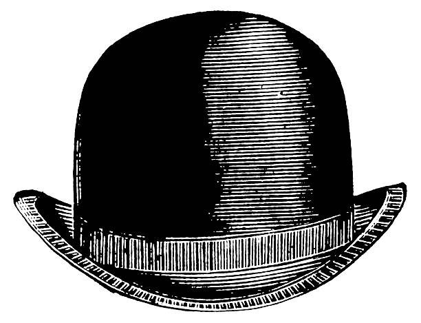 Bowler hat | Antique Design Illustrations Antique 19th-century engraving of a bowler hat (isolated on white).CLICK ON THE LINKS BELOW FOR HUNDREDS OF SIMILAR IMAGES: bowler hat stock illustrations