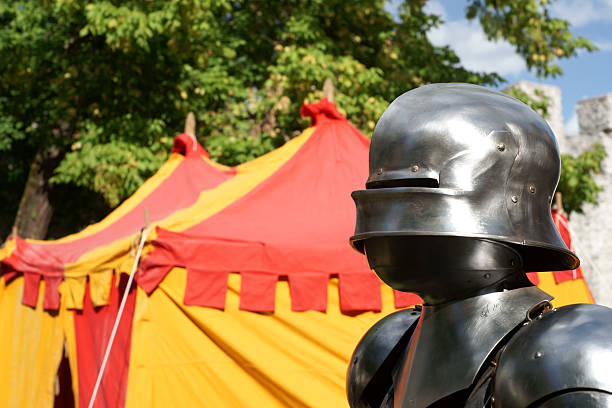 istock Knight armor in front of tent 176087620
