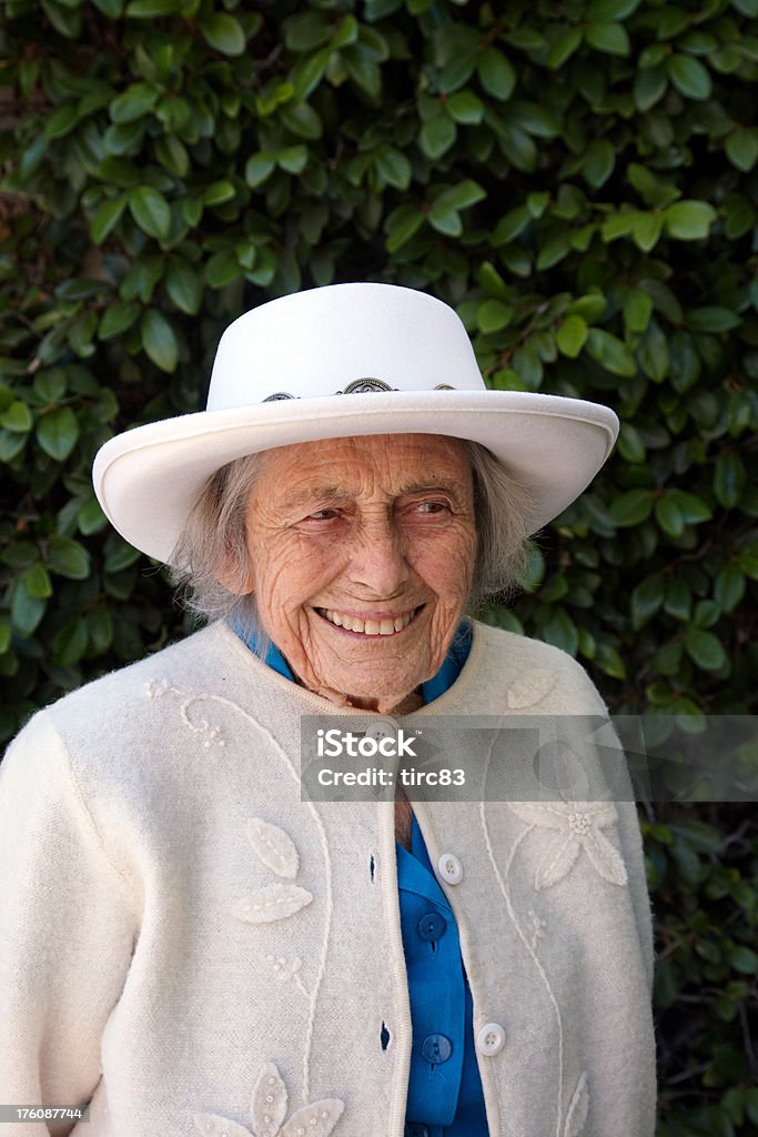Ninety year old lady portrait 80-89 Years Stock Photo