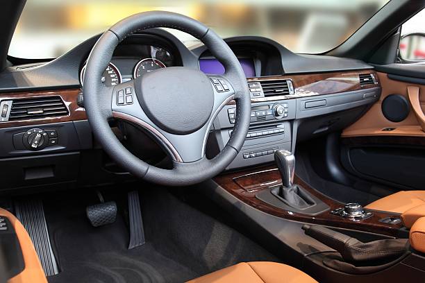 Luxury car interior stock photo