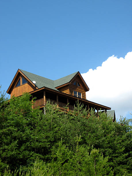 smoky mountains blockhütte 1 - cabin gatlinburg tennessee tourist resort stock-fotos und bilder