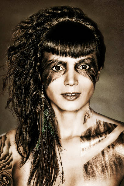 istock Beautiful woman wearing creative makeup 176088631