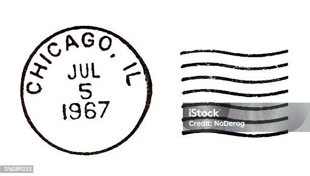 Chicago Il Vintage Marca Postal - Fotografias de stock e mais imagens de Carimbo - Carimbo, Correio, Cancelamento
