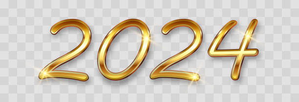 istock Happy New Year 2024 gold text design. 2024 vector 3d design for Brochure, postcard, banner, poster. 1760892393