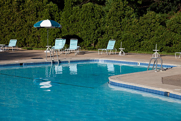 istock Swimming Pool and Deck Chairs, No People 176089684