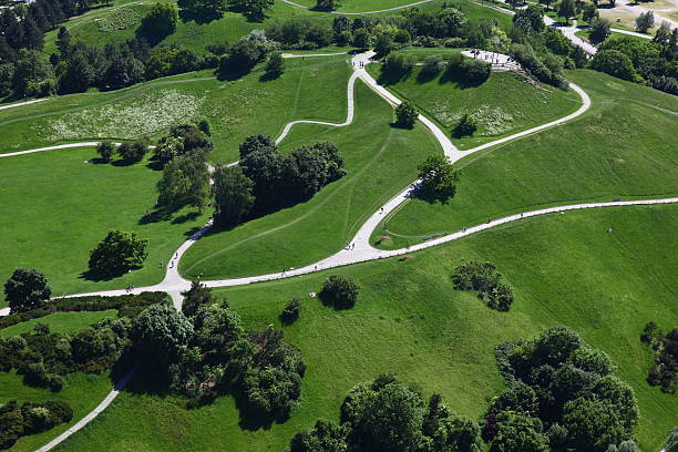 istock Aerial view of park 176091192