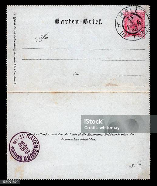 Österreichische Buchstabe Karte Von 1898 Stockfoto und mehr Bilder von 1890-1899 - 1890-1899, 1898, 19. Jahrhundert