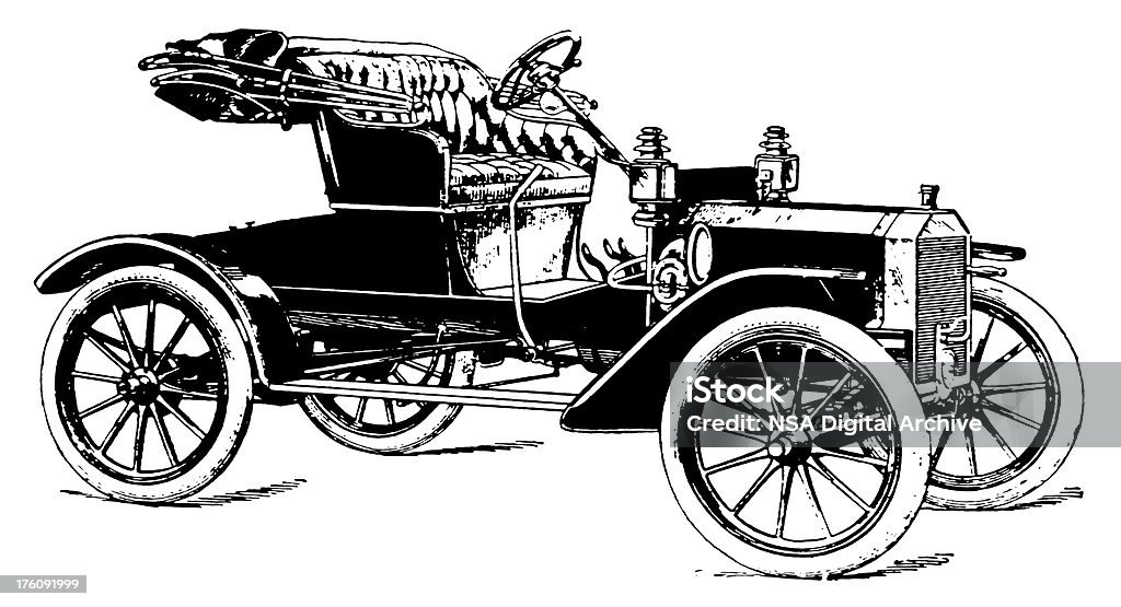 Früher automobile/Antik Transport Illustrationen - Lizenzfrei Auto Stock-Illustration