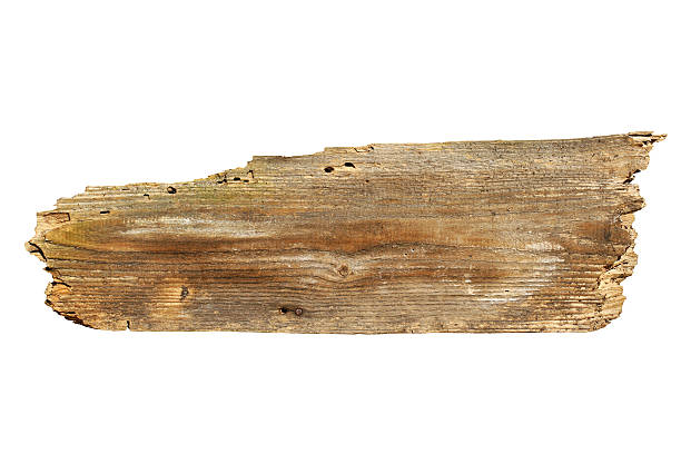 istock Piece of an old board on a white background 176092216